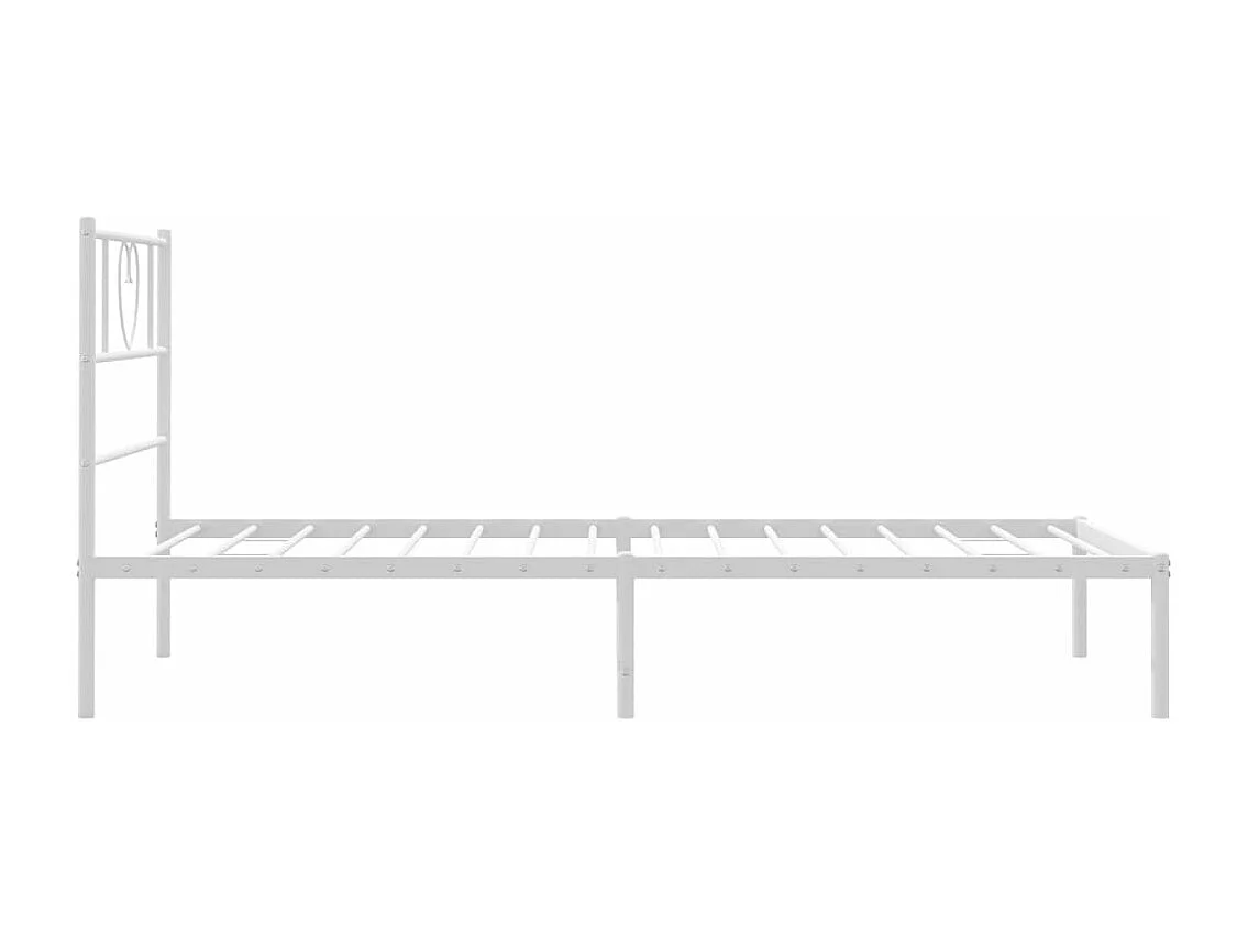 Estructura de cama de metal con cabecero blanco 100x190 cm