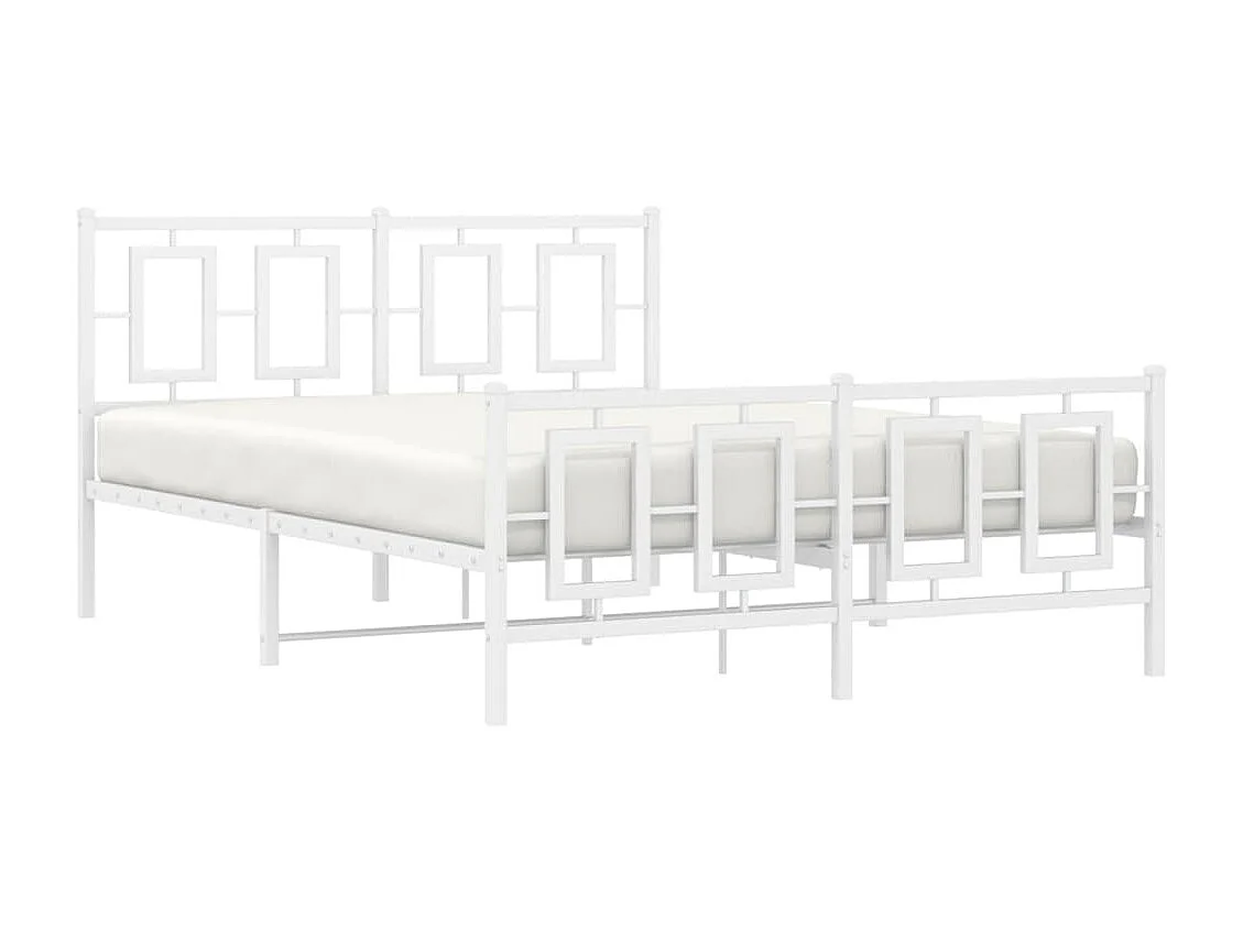 Estructura cama metal cabecero y estribo blanco 140x190 cm