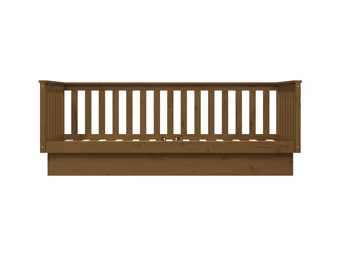 Sofá-cama 100x200 cm madeira pinho maciça castanho mel