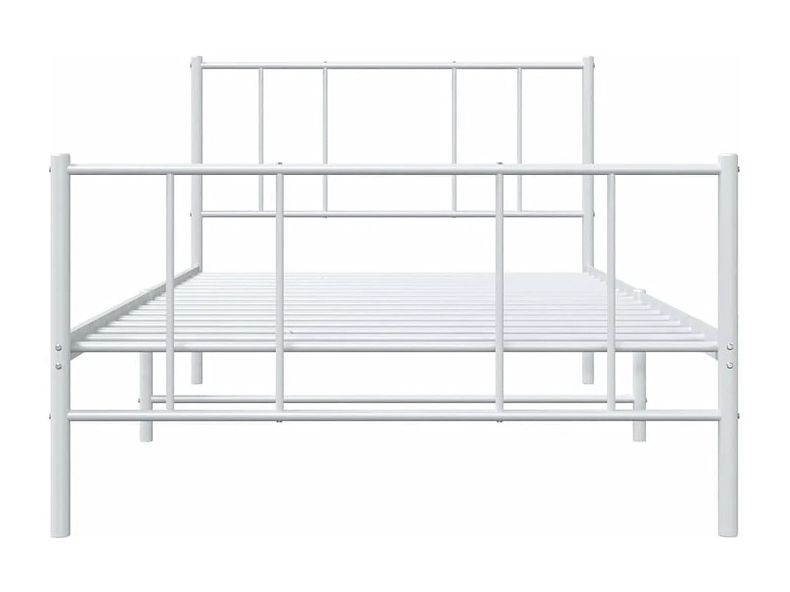 Estructura cama metal con cabecero y pie cama blanca 107x203 cm
