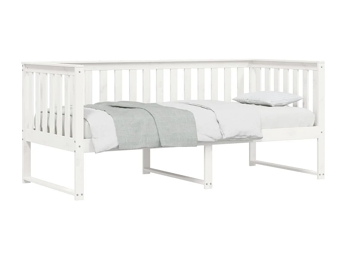 Lit de jour Blanc 90x190 cm Bois de pin massif