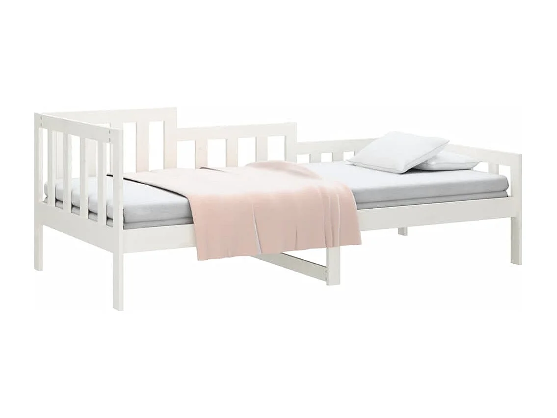 Lit de jour Blanc 90x190 cm Bois de pin massif
