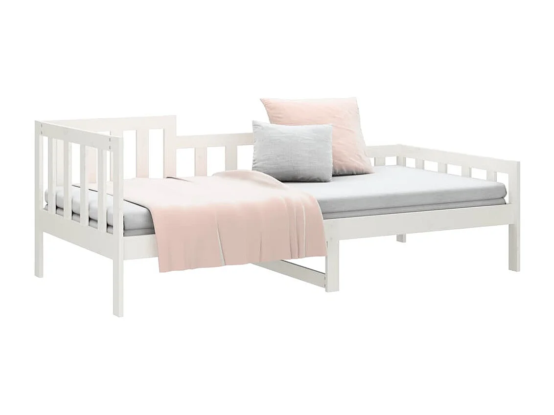 Lit de jour Blanc 90x190 cm Bois de pin massif