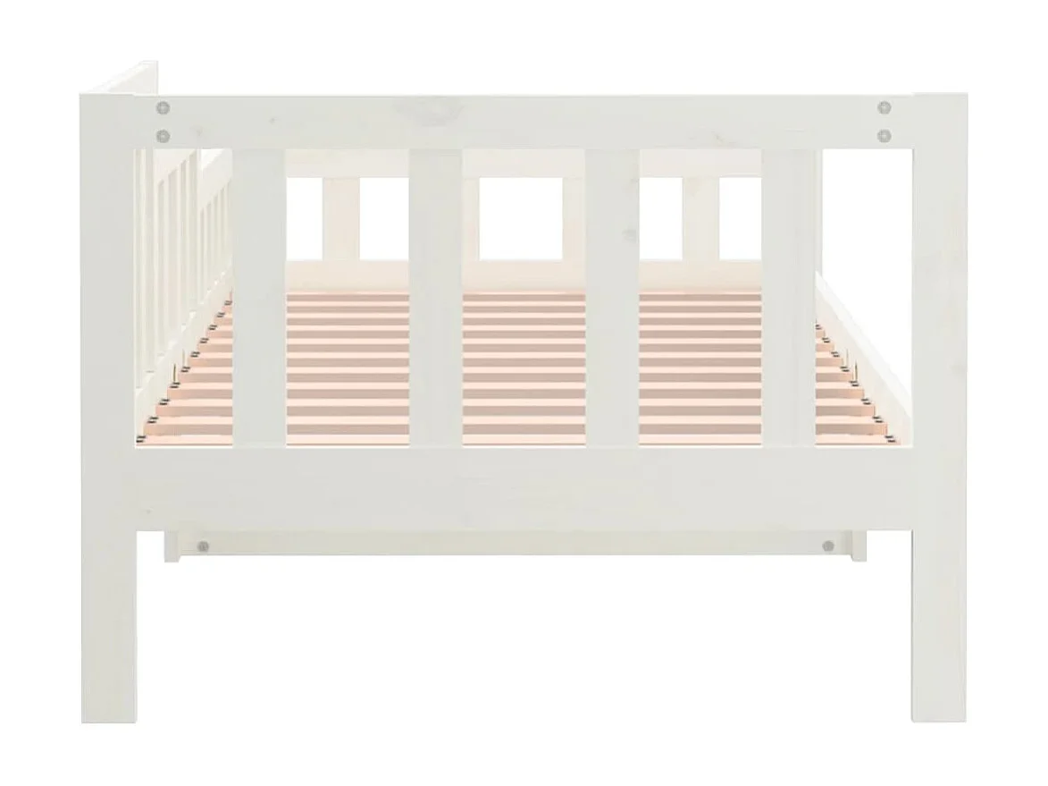 Lit de jour Blanc 90x190 cm Bois de pin massif