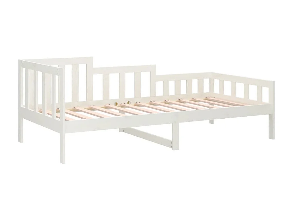 Lit de jour Blanc 90x190 cm Bois de pin massif