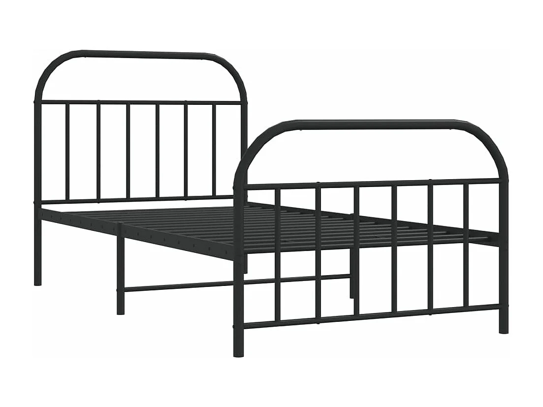 Estructura de cama con cabecero y estribo metal negro 100x190cm