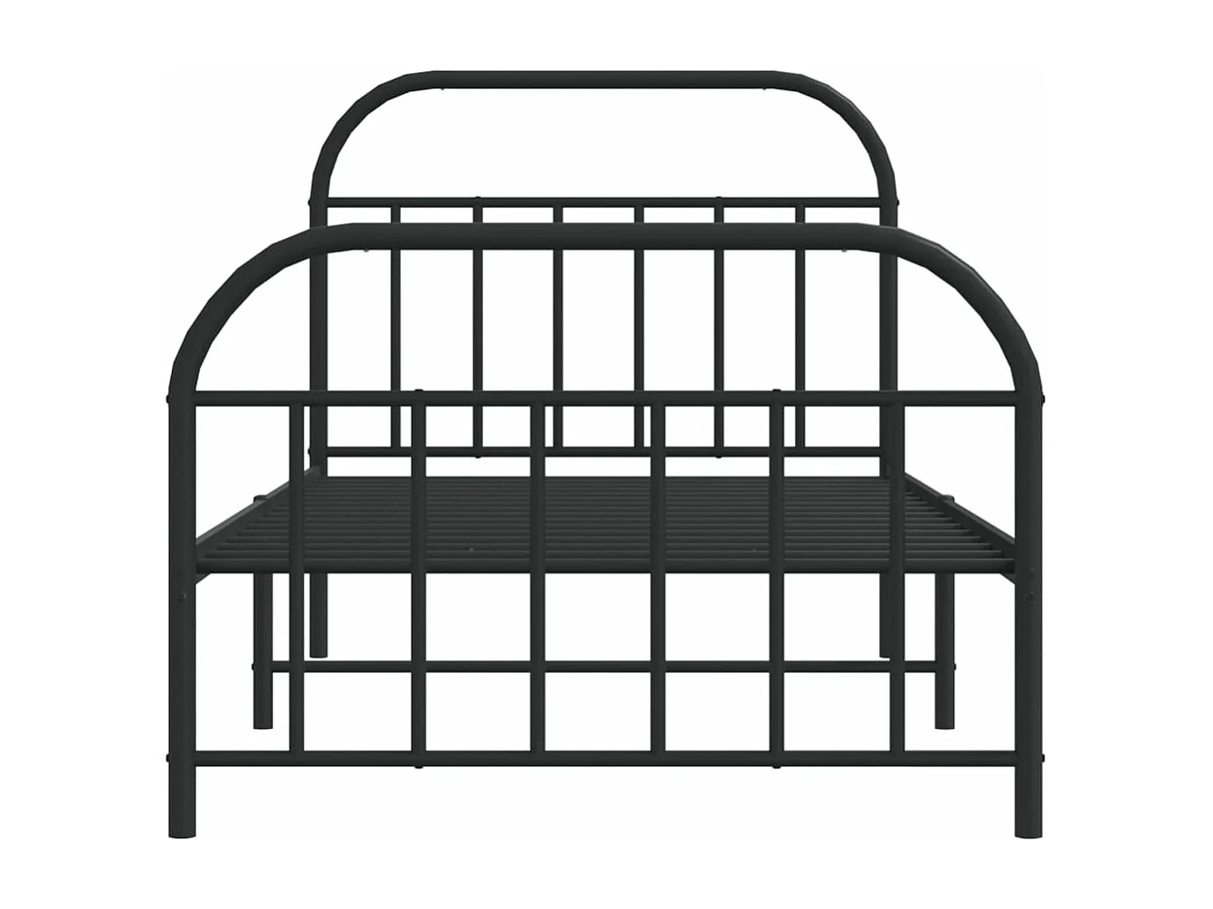 Estructura de cama con cabecero y estribo metal negro 100x190cm