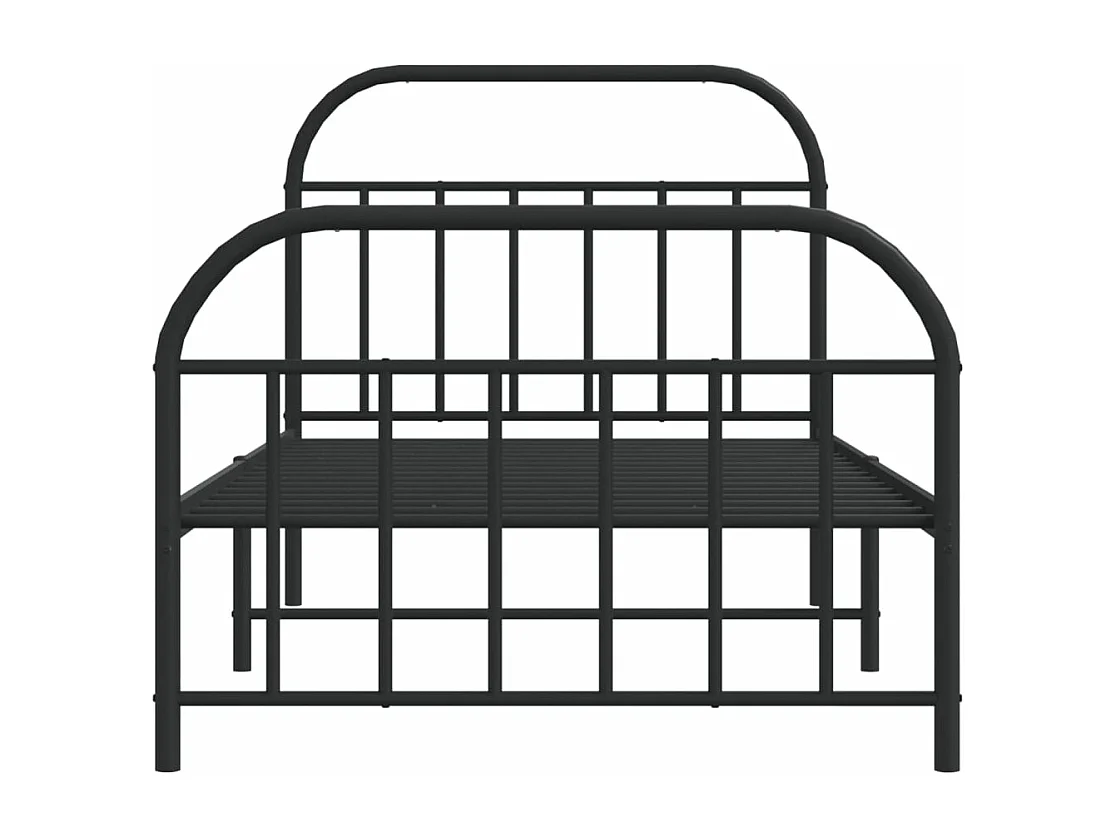 Estructura de cama con cabecero y estribo metal negro 100x190cm
