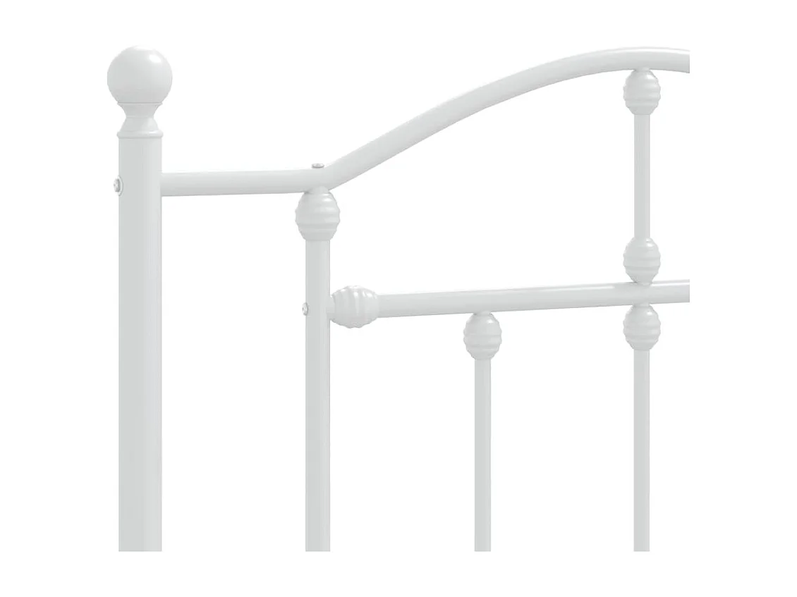 Estructura de cama de metal con cabecero blanco 75x190 cm