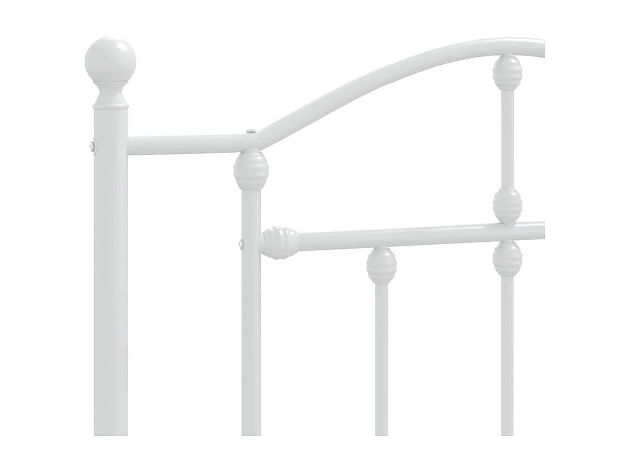 Estructura de cama de metal con cabecero blanco 75x190 cm
