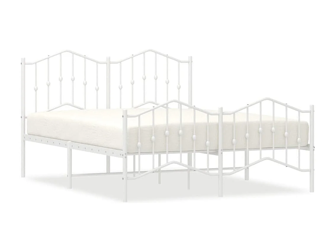 Estructura cama metal cabecero y pie de cama blanco 140x190 cm