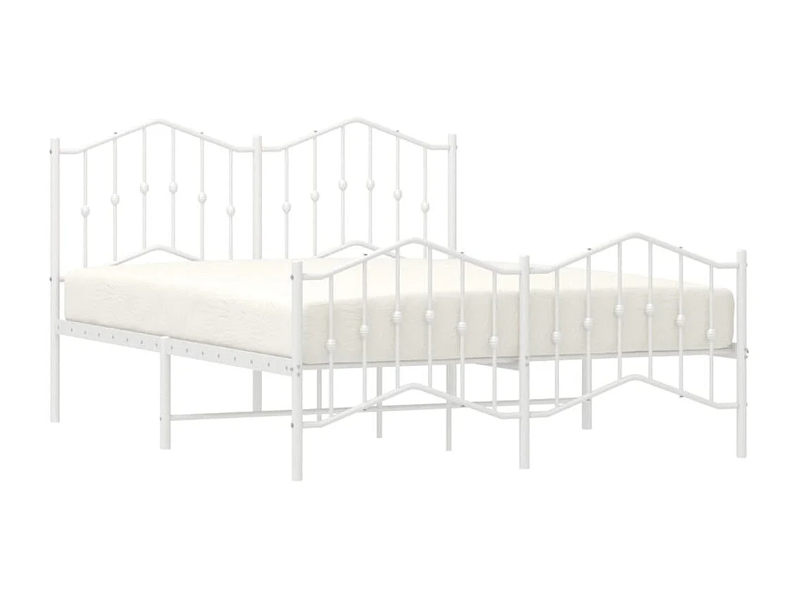 Estructura cama metal cabecero y pie de cama blanco 140x190 cm