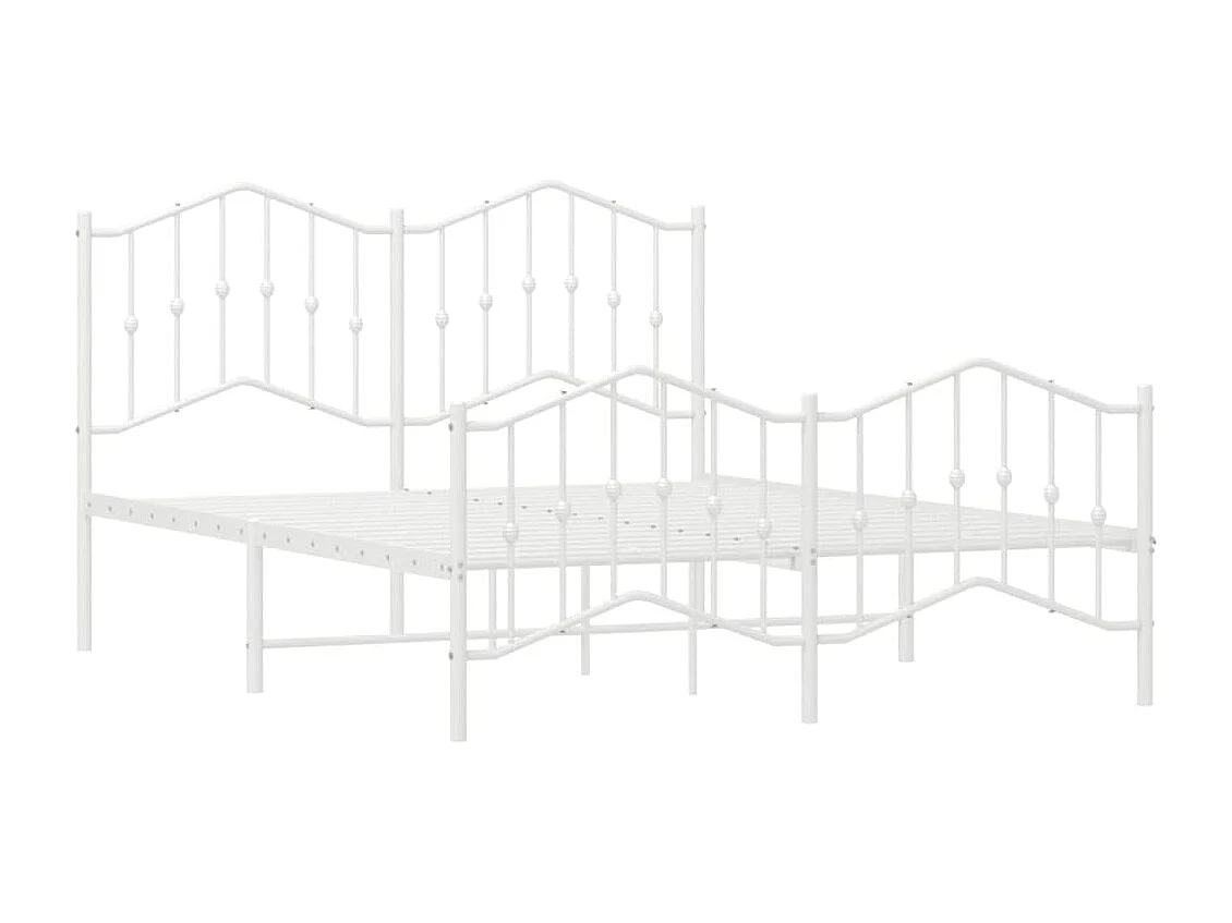 Estructura cama metal cabecero y pie de cama blanco 140x190 cm