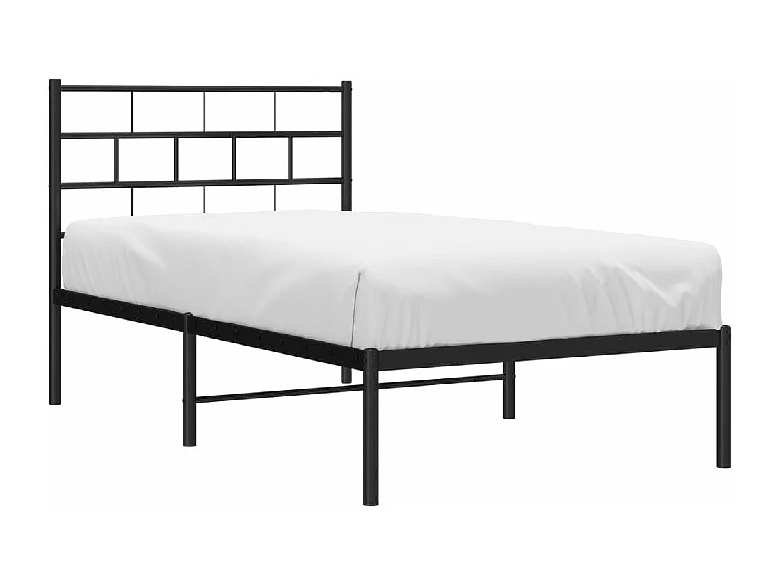 Estructura de cama con cabecero metal negro 100x190 cm