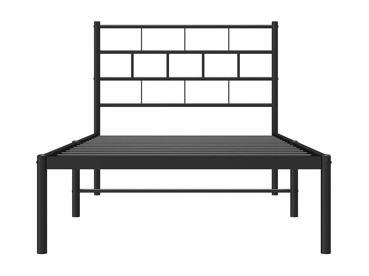 Estructura de cama con cabecero metal negro 100x190 cm