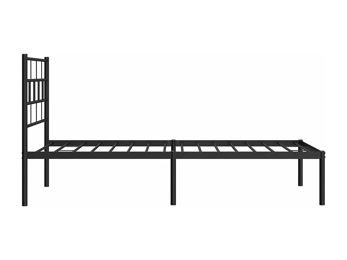 Estructura de cama con cabecero metal negro 100x190 cm