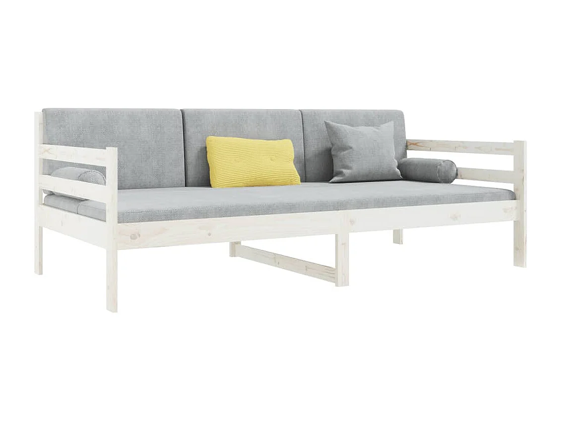 Lit de jour Blanc 80x200 cm Bois de pin massif
