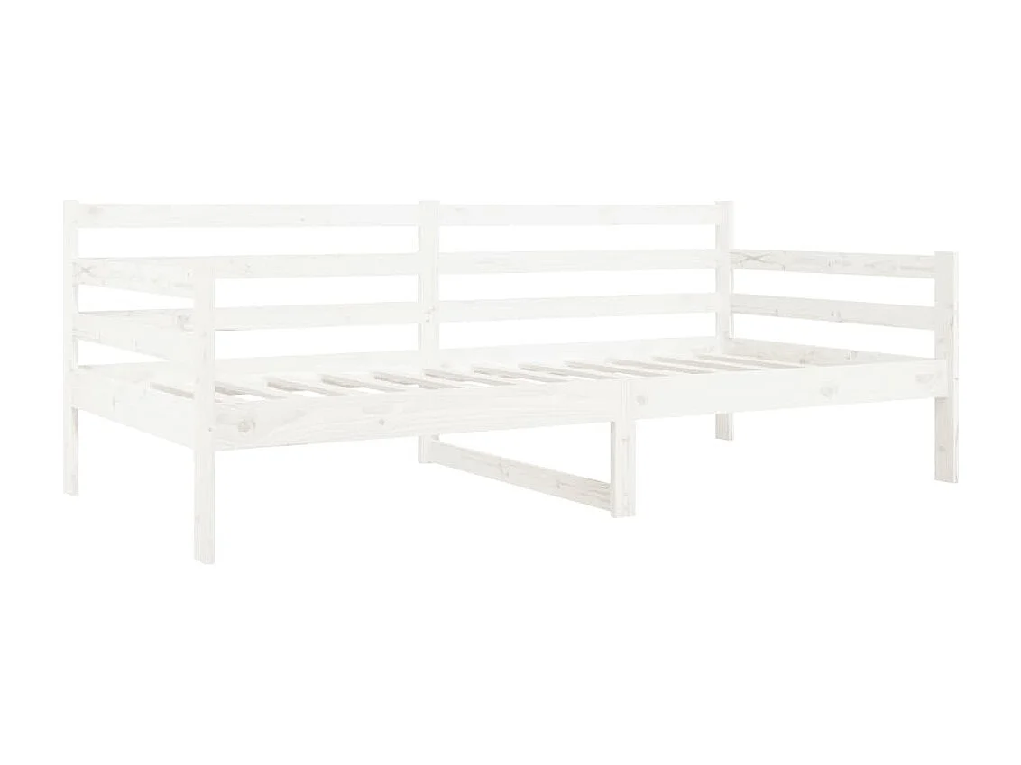 Lit de jour Blanc 80x200 cm Bois de pin massif