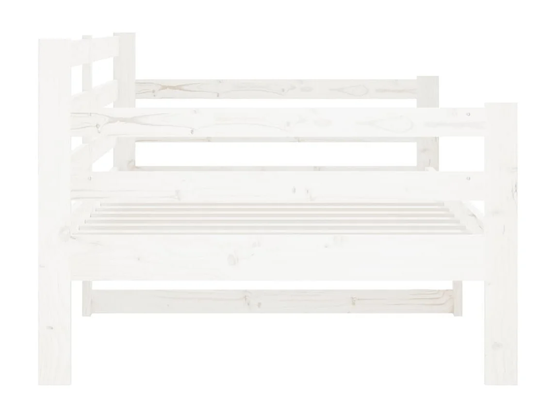 Lit de jour Blanc 80x200 cm Bois de pin massif