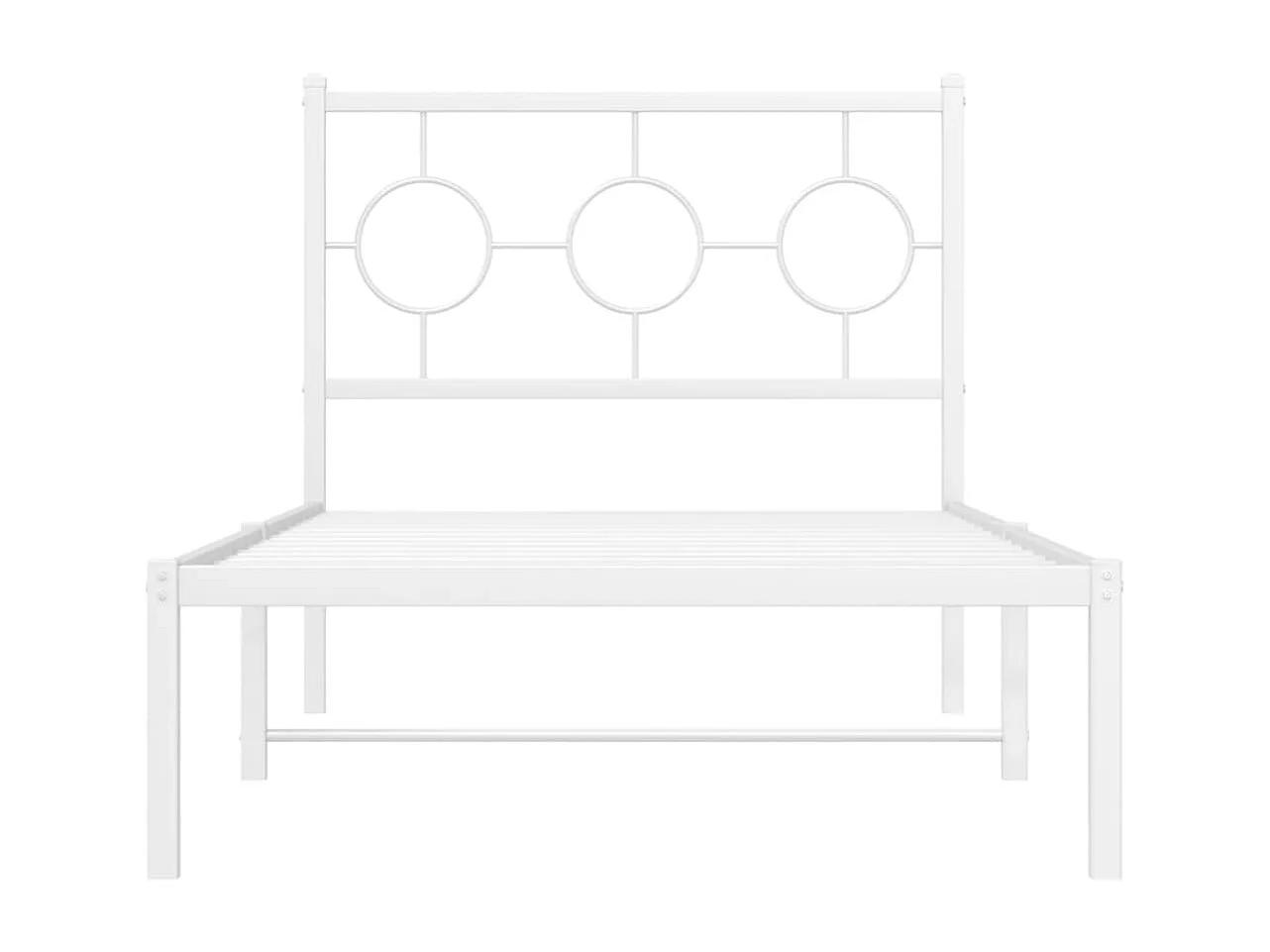 Estructura de cama de metal con cabecero blanco 90x200 cm