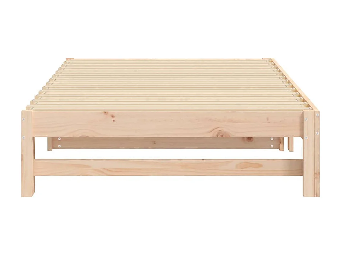 Lit coulissant 2x(100x200) cm Bois de pin massif