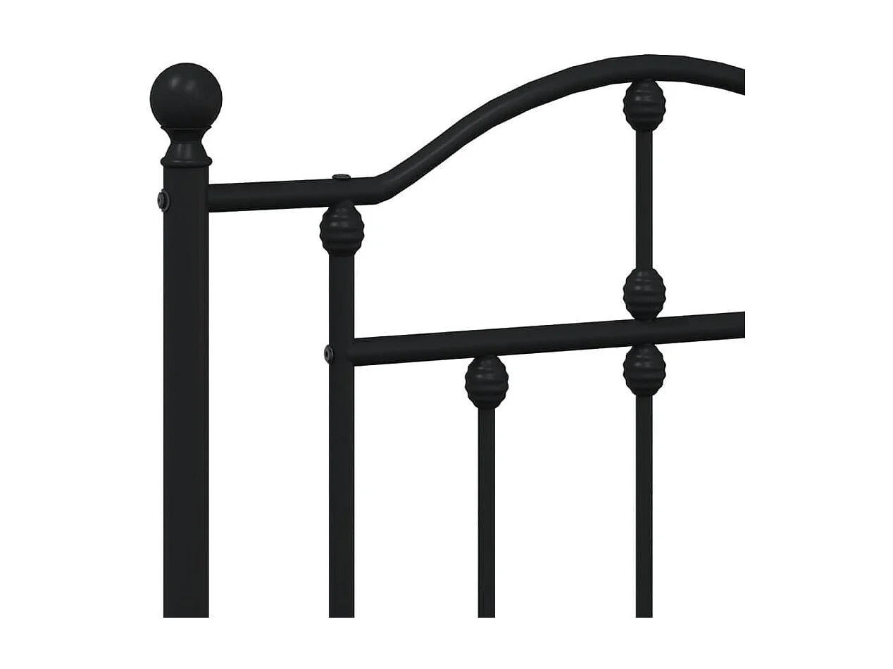 Estrutura de cama com cabeceira e pés 140x190 cm metal preto