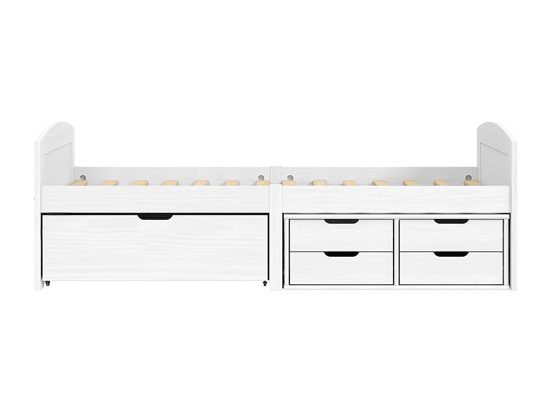 Lit de jour avec 5 tiroirs IRUN blanc 90x200 cm bois pin massif