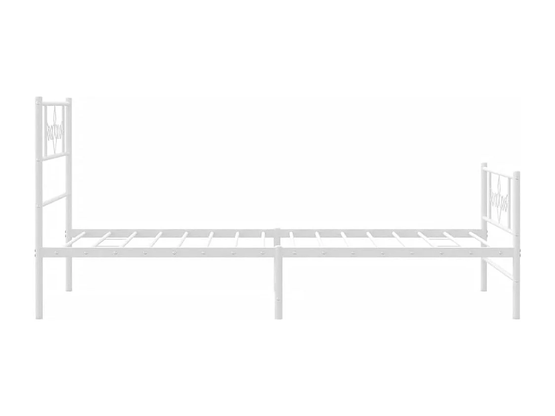 Estrutura de cama com cabeceira e pés 107x203 cm metal branco