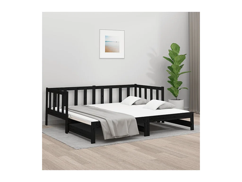 Lit coulissant 2x(90x190) cm Bois de pin massif