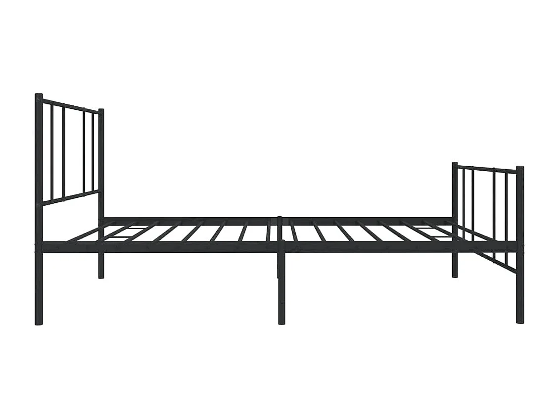 Estrutura de cama com cabeceira e pés 75x190 cm metal preto