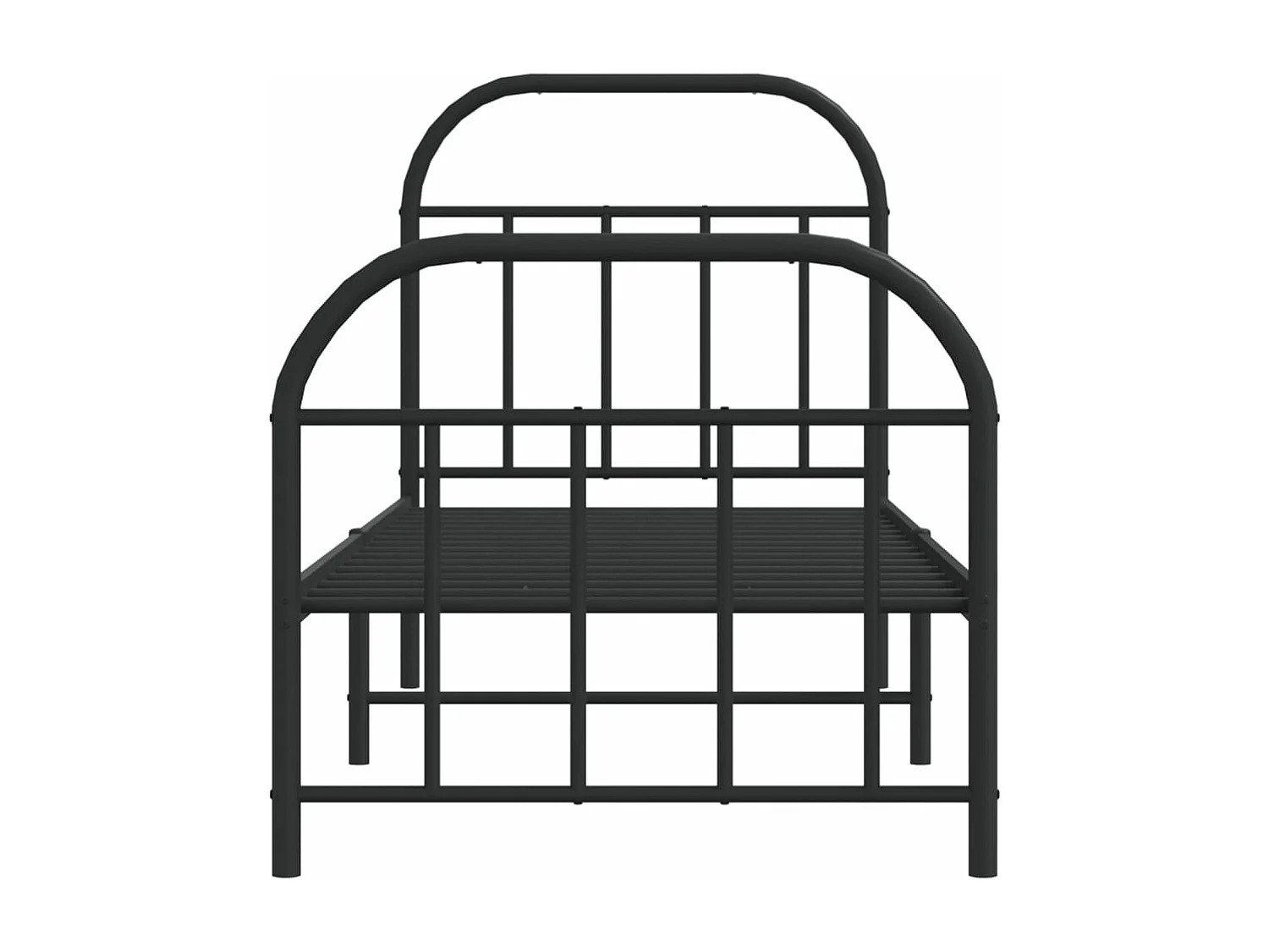 Estrutura de cama com cabeceira e pés 75x190 cm metal preto