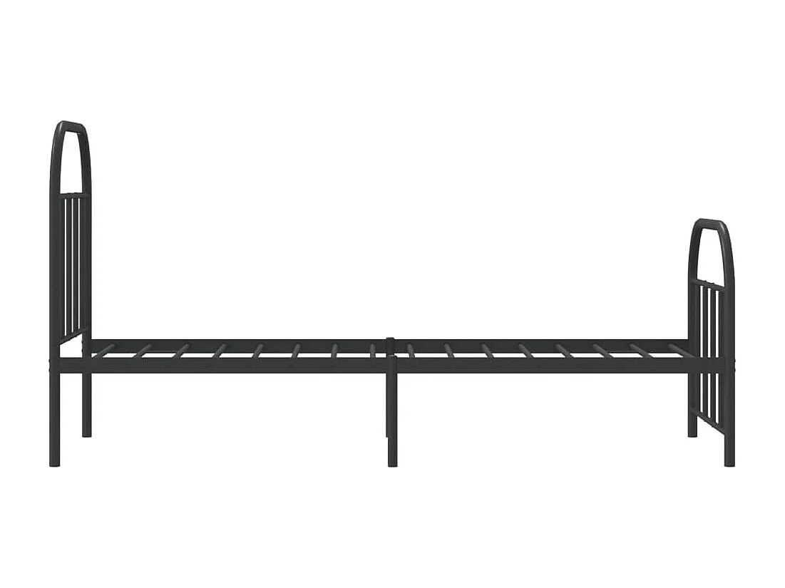 Estrutura de cama com cabeceira e pés 75x190 cm metal preto
