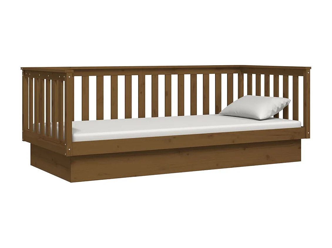 Sofá-cama 90x200 cm madeira de pinho maciça castanho mel