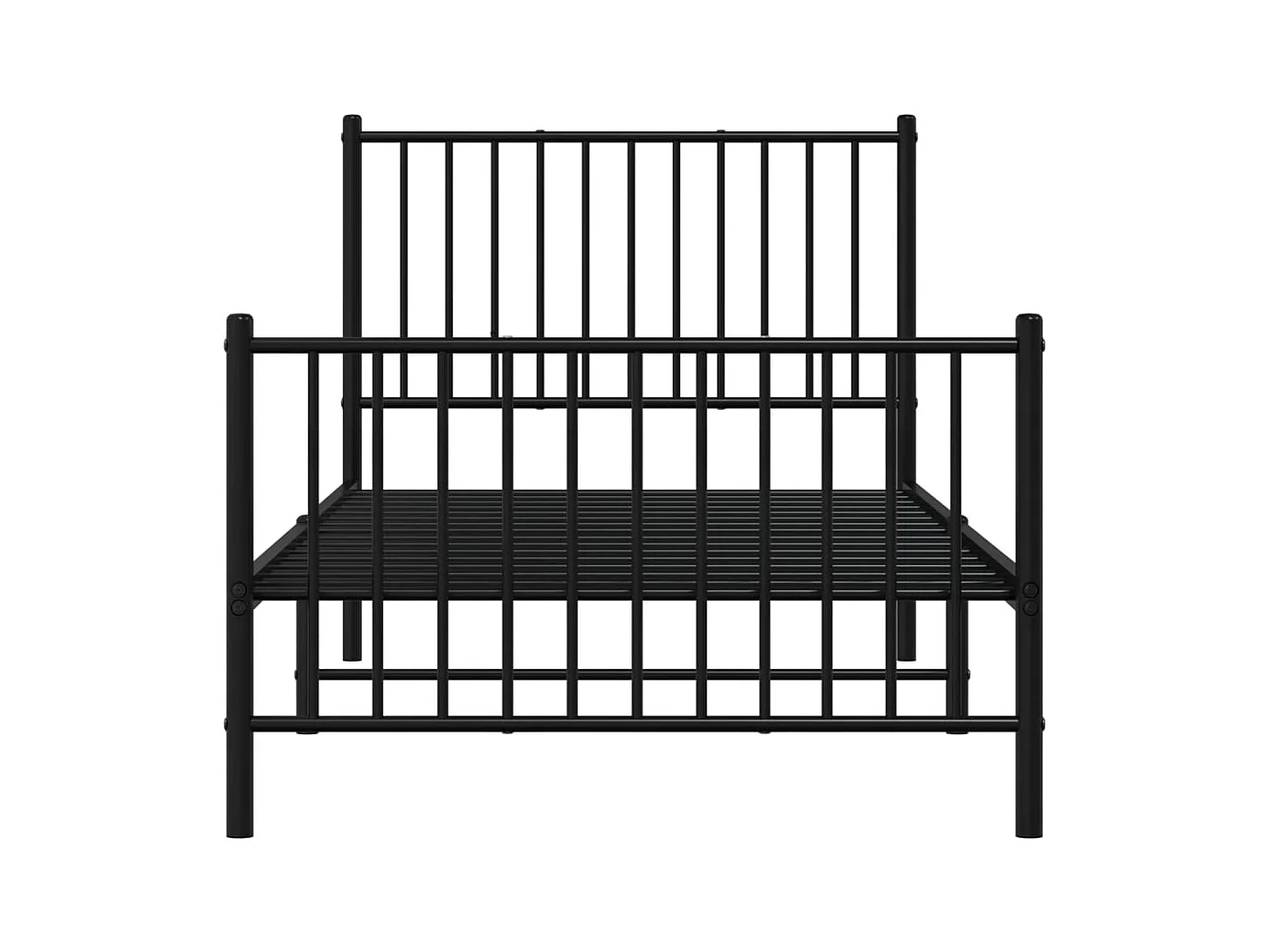 Estructura de cama con cabecero y estribo metal negro 90x190 cm
