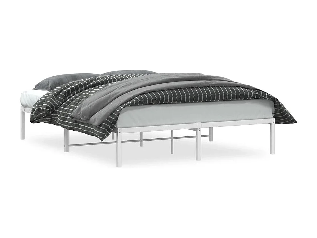 Estructura de cama de metal blanca 160x200 cm