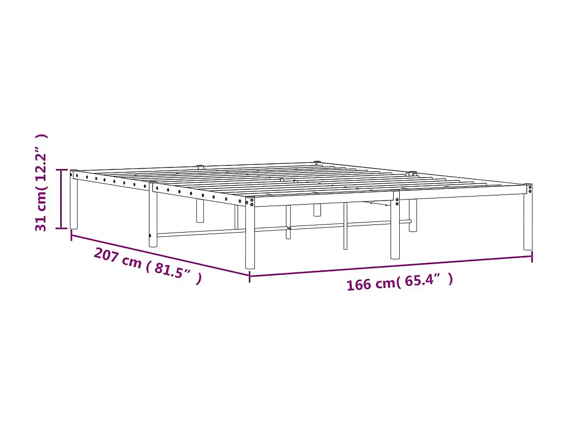 Estructura de cama de metal blanca 160x200 cm