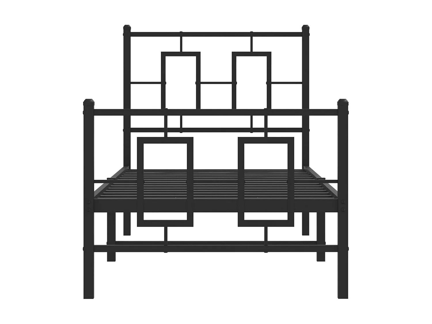 Estructura de cama con cabecero y estribo metal negro 75x190 cm