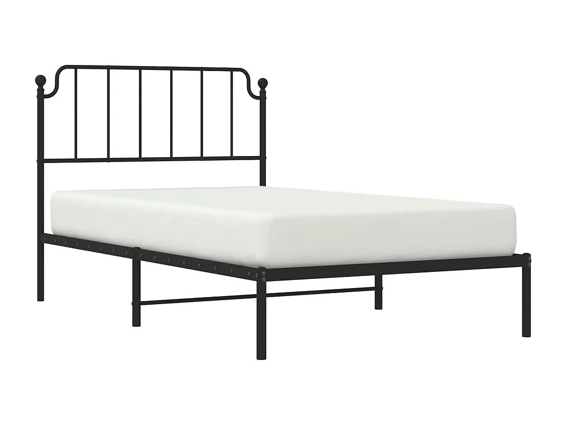 Estructura de cama con cabecero metal negro 107x203 cm