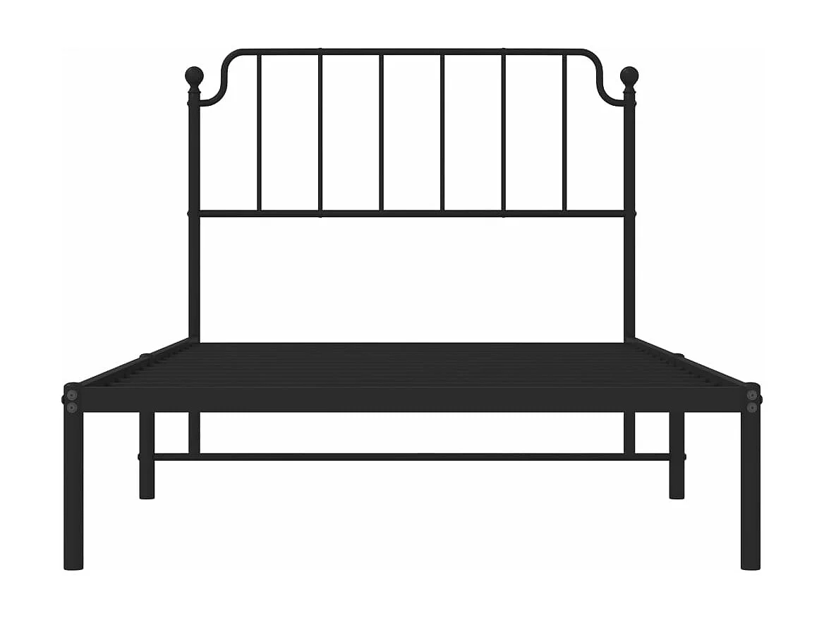 Estructura de cama con cabecero metal negro 107x203 cm