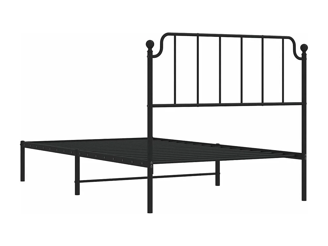 Estructura de cama con cabecero metal negro 107x203 cm