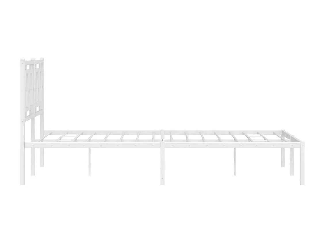 Estructura de cama de metal con cabecero blanca 140x190 cm
