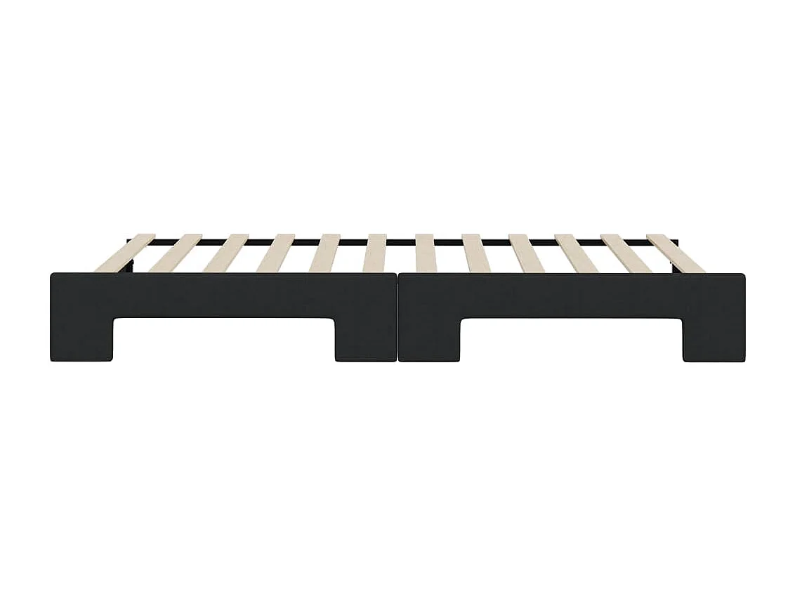 Slaapbank met onderschuifbed 90x200 cm stof zwart