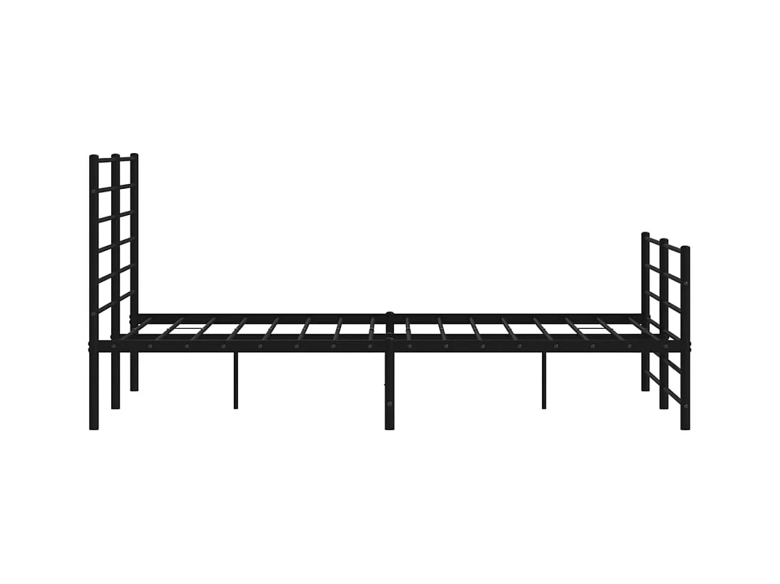 Cadre de lit métal avec tête de lit/pied de lit noir 140x190 cm