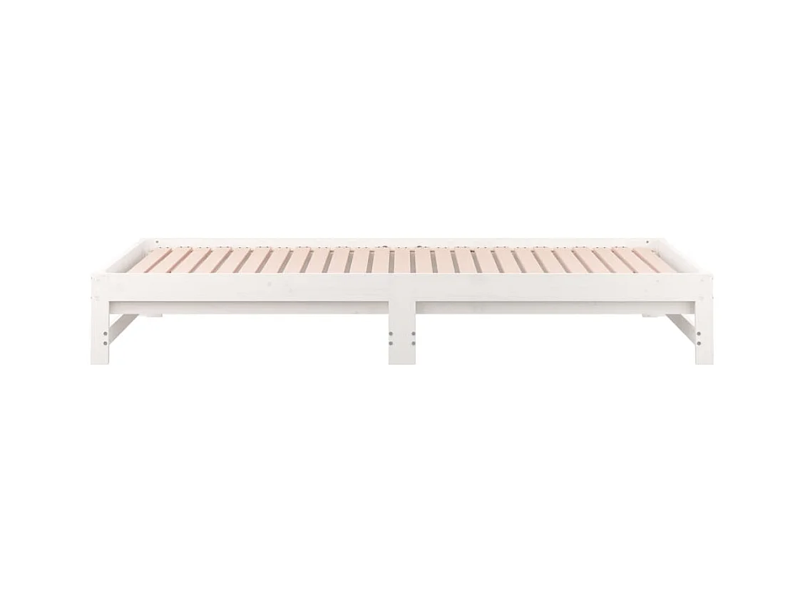 Lit coulissant Blanc 2x(90x200) cm Bois de pin massif