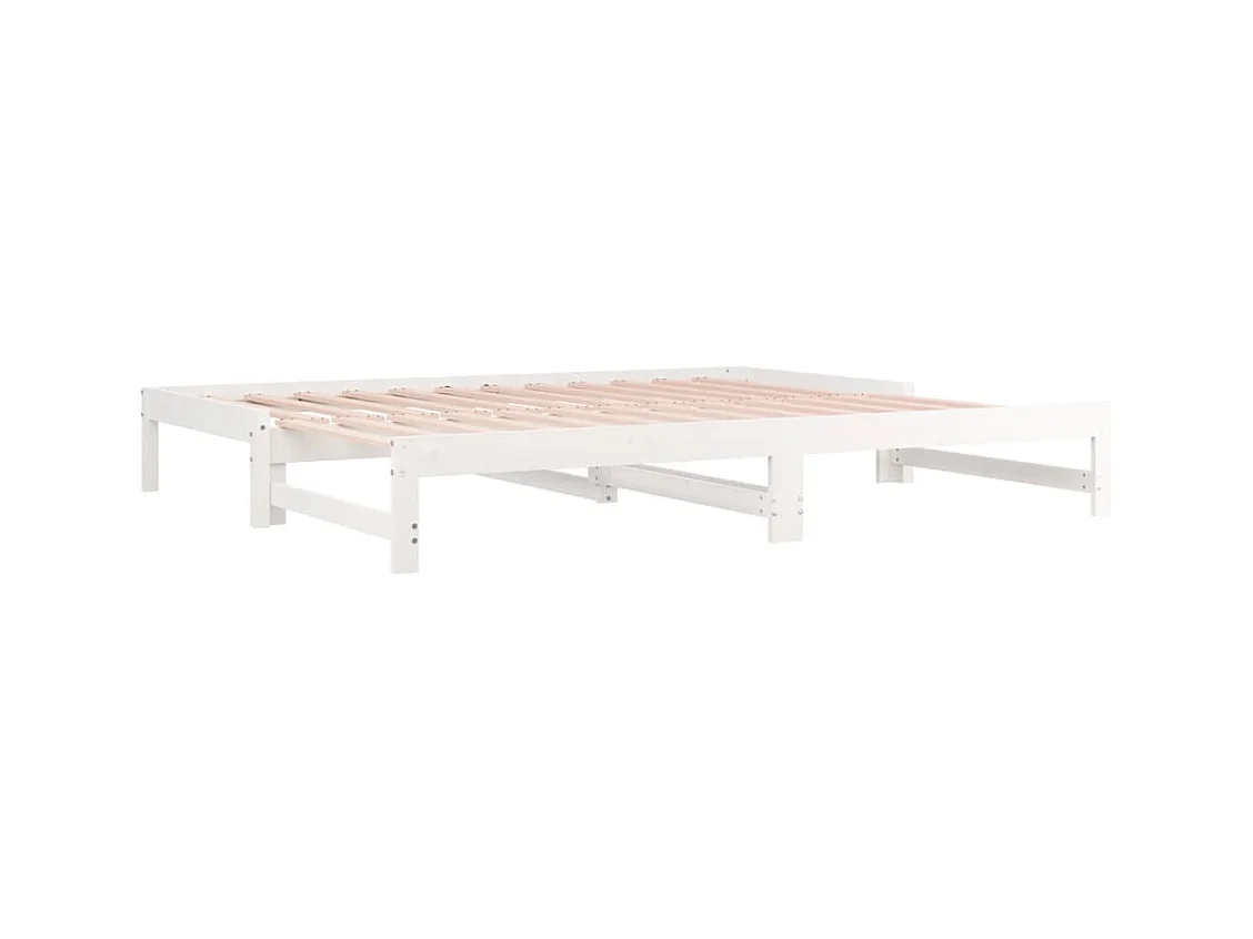 Lit coulissant Blanc 2x(90x200) cm Bois de pin massif