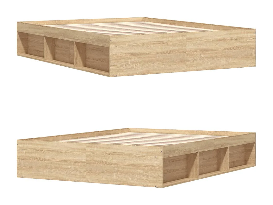 Cadre de lit chêne sonoma 150x200 cm très grand