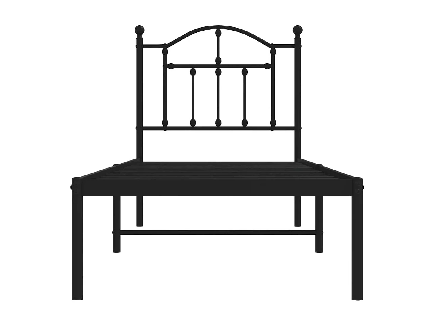 Estrutura de cama com cabeceira 75x190 cm metal preto