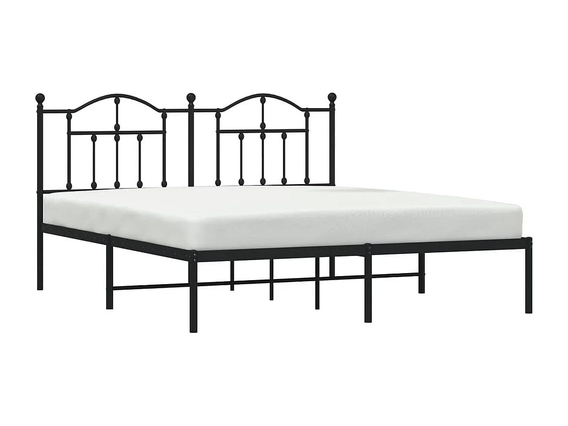 Estructura de cama con cabecero metal negro 160x200 cm