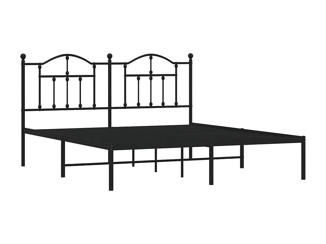 Estructura de cama con cabecero metal negro 160x200 cm