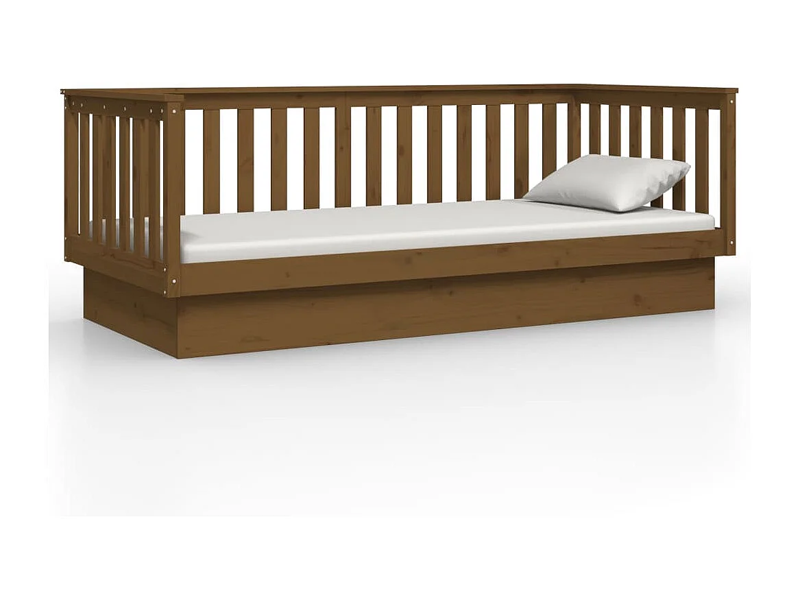 Sofá-cama 80x200 cm madeira de pinho maciça castanho mel